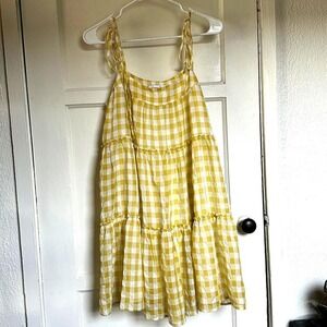 yellow gingham mini dress‎ from Emory Park